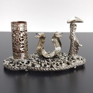 Vintage SF Sam Fink Hollywood Regency Filigree Lipstick Nail Polish Holder